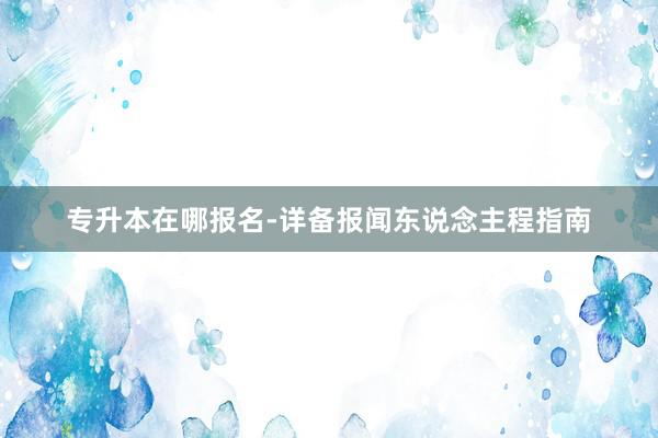 专升本在哪报名-详备报闻东说念主程指南